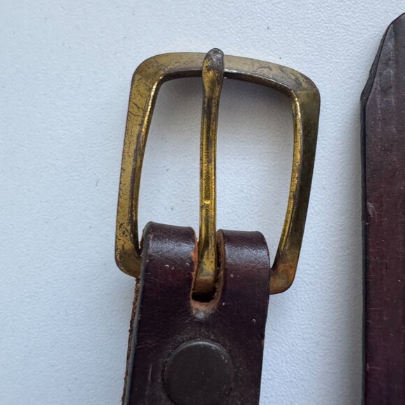 Vintage Hickok Leather Belt Size 34 Brown Brass 90s Americana USA main image 8